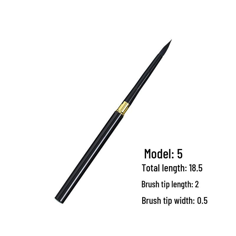 Black Swan Nylon Watercolor Brush - Round Tip, Aluminum Rod, Ideal for Digital Oil Painting, Art Students, Travel