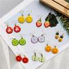 Süße Mode Früchte Wassermelone Erdbeere Anhänger Hängende Ohrringe für Damen Süße Kiwi Zitrone Orange Tropfenohrringe Mädchen Schmuck