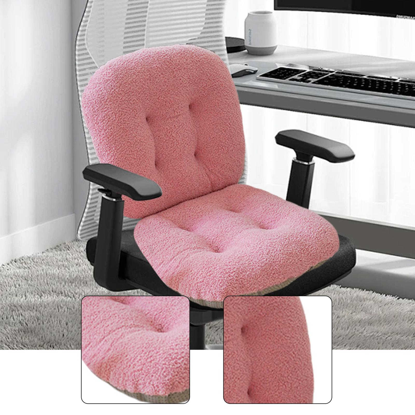 

Chair Cushion with Back Support Lightweight Breathable Anti Slip Plush with Ties Office Chair Pad for Home Dining Room Hotel рожевий
