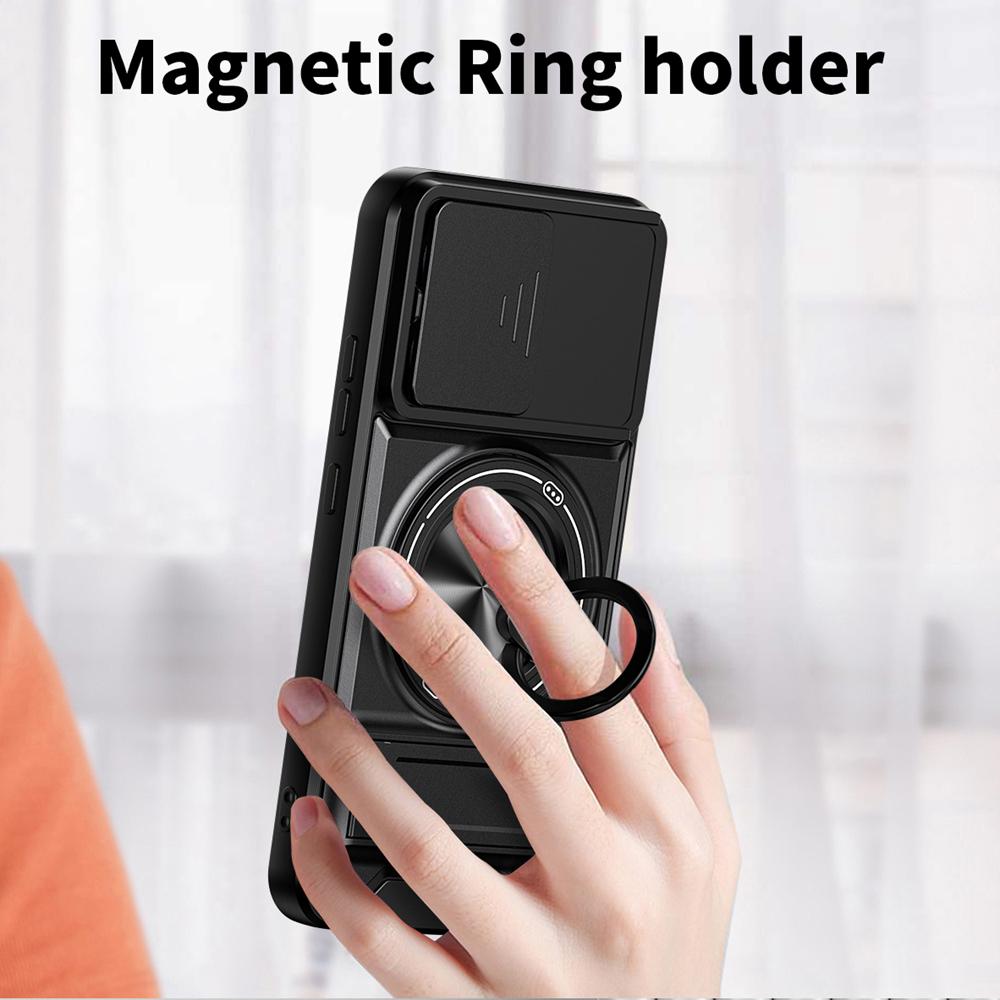 KEYSION Magnetic Phone Case for OPPO Reno15 Pro Max 5G 15 F 5G Slide Camera Protection Upright Kickstand Ring Shockproof Cover
