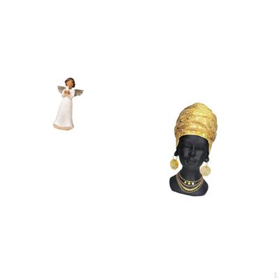 Cherub Angel Resin Figurine Sculpture with Pigeon And African Woman Tabletop Ornament Creative Home
