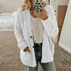 Kobiety Casual Plus Size Pluszowy sweter Kieszenie Odzież wierzchnia Przyciski Kardigan Płaszcz