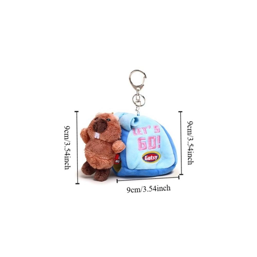 Plush Tent Pendant Portable Backpack Keychain Creative Groundhog Keychain  Keychain Collection
