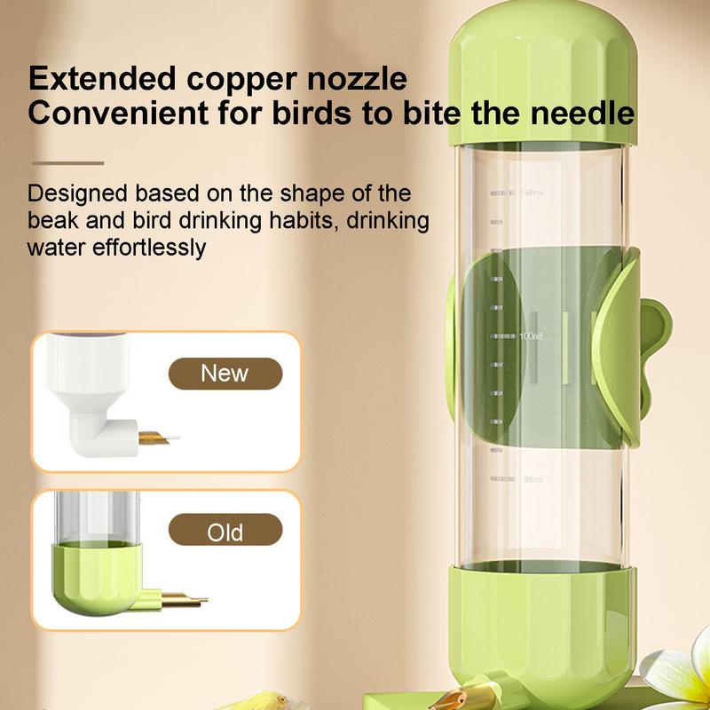 Bird Cage Water Dispenser 200ml Bird Water Feeder Firing Pin Design Automatic Clear Water Dispenser For Conure Cockatiel