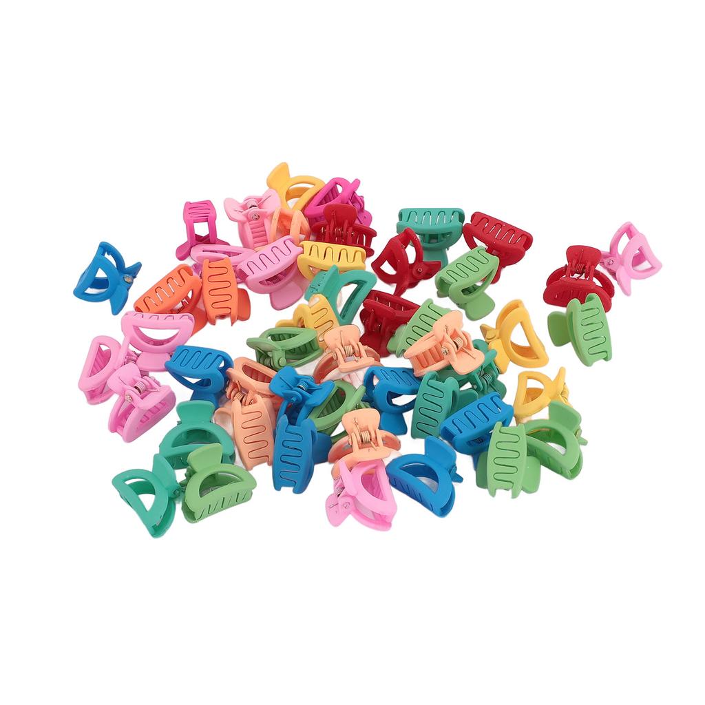 100pcs Mini Hair Clip Curved Moon Shaped Mixed Color Strong Grip Cute Tiny Hair Claw Clip for Ponytail Fine Hair