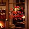 Festive Mirror Decorations Merry Christmas Static Glass Sticker, Window Decals with Bell Wall Stickers Elements, Removable Clings for Home Store
