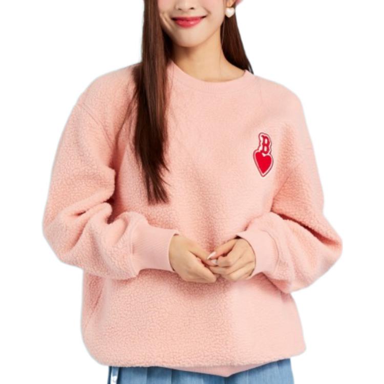 MLB Sweatshirts Unisex Pink Crew Neck Moderate Regular 3AMTH0426-43COL
