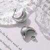 Wind Hollow C-shaped Crescent Stud Earrings Temperament Retro Wind Titanium Steel Plated 18k Real Gold Earrings Women