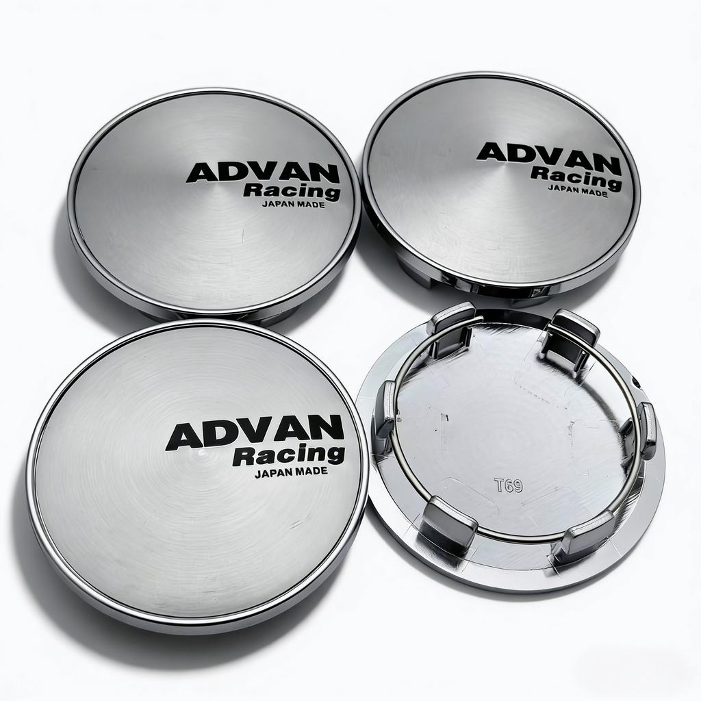 4pcs 69mm Advan Logo Emblem Badge Car Wheel Center Caps Wheel Hub Dust Cover Clips 56mm Rim Hubcaps Replace Car Accessories