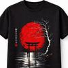 Japanese Torii Gate Red Moon Samurai Gothic Anime Unisex TShirt