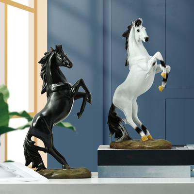 Figurine de Cheval Simulé Debout Vintage Miniature Statue de Poney Résine Sculpture Animale Décoration Ornement de Bureau Maison