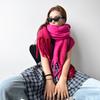 Soft waxy plush large size scarf women's autumn and winter fashion warm thickened scarf white fringed large shawl