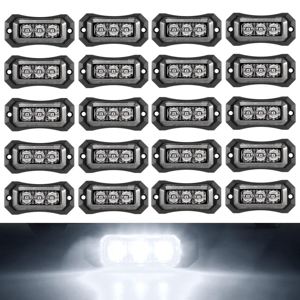 

20 шт. Светодиодные габаритные огни для грузовика, боковые маркерные огни, фонари для прицепа лодки, 3-светодиодные габаритные огни в сборе, светодиодный фонарь для грузовика 24 В 12 В