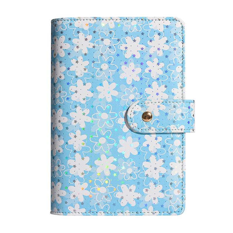 A6 Snowflake Button PU Leather DIY Binder Notebook Only Cover Diary Books Schedule Covers School Stationery