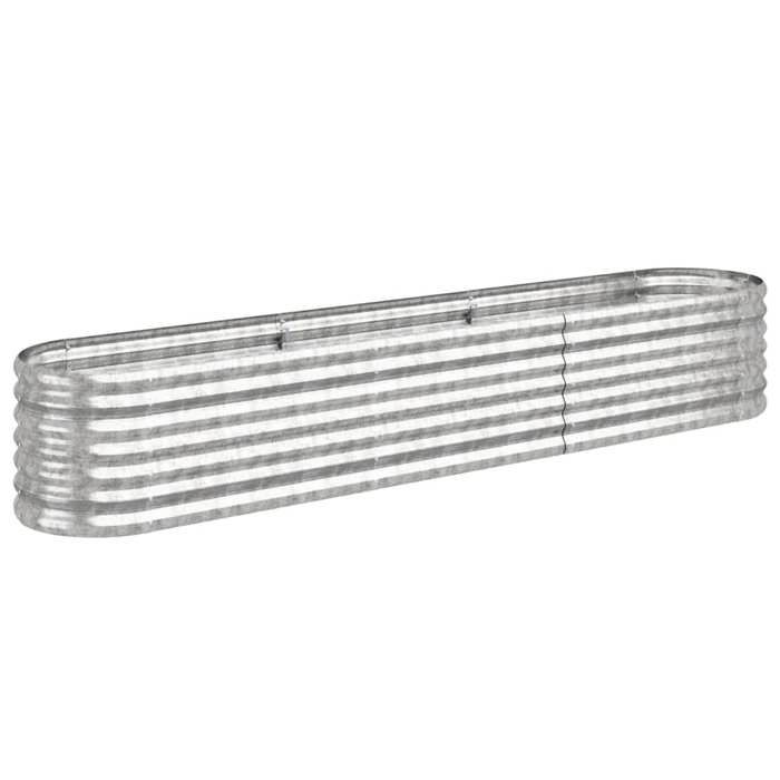 VidaXL Lit Surélevé de Jardin Pot à Fleurs Boîte à Plantes Lit Surélevé Patio Terrasse Extérieur Acier Galvanisé 224x40x36 cm 318877