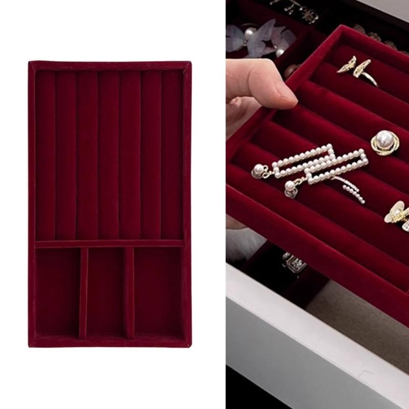 Practical Jewelry Tray Rings Organizers with Multiple Slots for Display and Storage in Drawer or Dresseer Daily Use