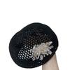 Korean Floral Painter hat French Women Knit Fabric Cap Versatile Hollow Out Beret  Spring