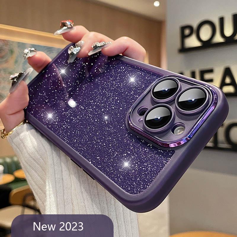 Fashion Bling Glitter Phone Case  For iPhone 16 15 Pro Max 14 13 12 11 16Plus Luxury Shockproof Bumper Silicone Clear Back Cover