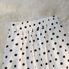 Sexy Vintage Pokal Dot Print Trumpet Midi Skirt Women Back Elastic Band Side Split Ruffles Long Black Skirts