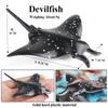Oenux 10PCS Sea Life Animals Ray Devilray Mantaray Model Action Figures Figurines Ocean Marine Aquarium Education Kids Toy Gift