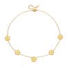Gold Plated Flower Station Chain NecklaceNecklace, Stainless Steel Dainty Clover Pendant Choker, Waterproof Minimalist Jewelry for Women Gift