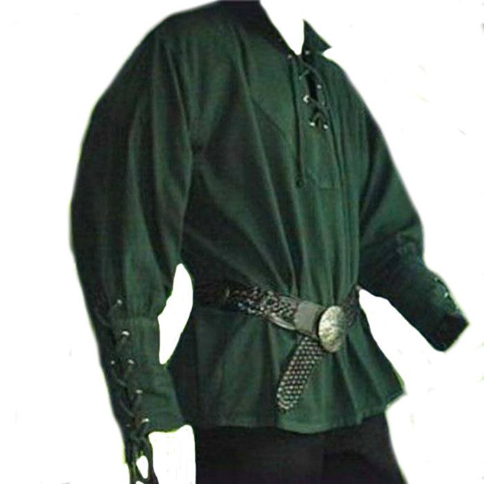 Retro Rychleschnoucí Košile Rytířská Košile Stylový Stojáček Halloweenská Rytířská Košile Cosplay Kostým Středověké Oblečení Retro Košile Bez Pásku