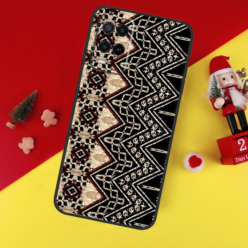 Fijian Masi Tapa For OPPO A96 A76 A16 A52 A72 A92 A98 A78 A58 A5 A9 A15 A17 A77 A53S A57S A94 A74 A54 Case