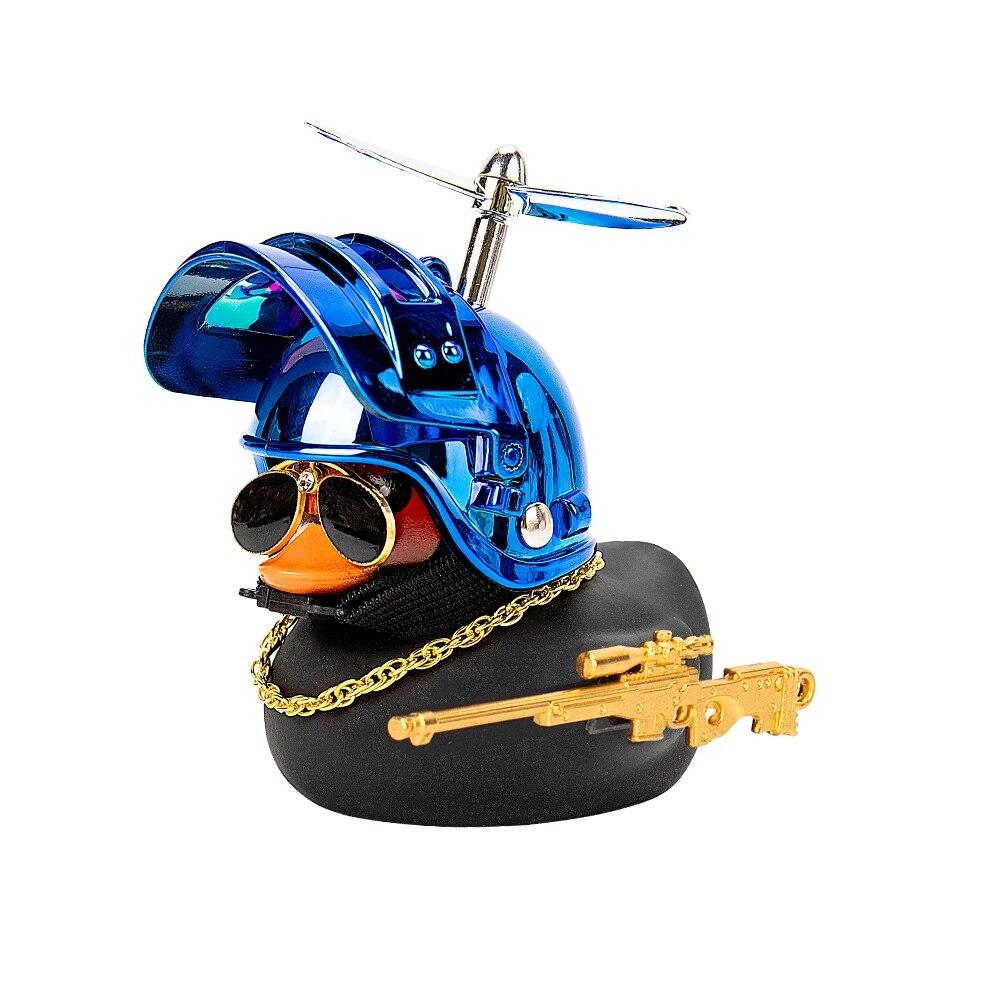 Duck In the Car Interior Decoration Yellow Duck with Helmet for Bike Motor Without Lights Duck In The Car Car Accessories