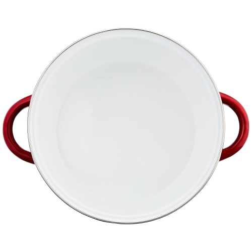 Wahei Freiz Enamel Pot with Lid, 20cm, Red, for Pot-au-feu and Jam, IH Compatible, Rubani RA-9790