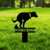 Metal Garden Stake Sign No Pooping Dog Decor, Funny Yard Art for Outdoor Lawn, Pet Rules Decorative Marker