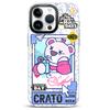JAUCASE For iPhone 16 Pro Case Compatible with MagSafe Bear Pattern PC+TPU Matte Phone Cover