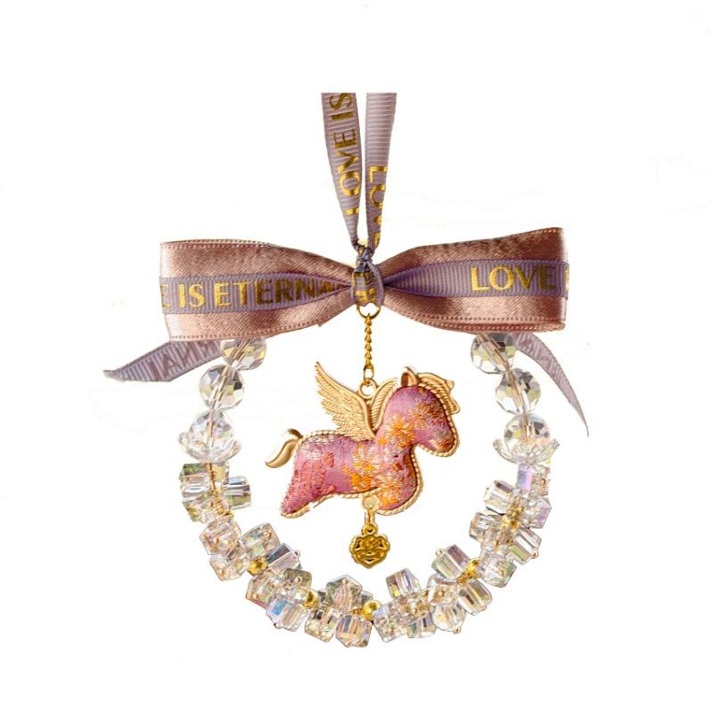 Crystal Starry Pegasus Car Pendant Rearview Mirror Hanging Decoration Gift For Women