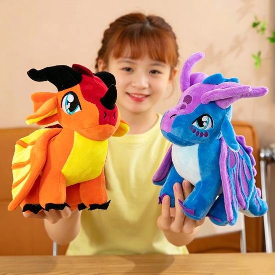 Huaqianguhh Flying Dragon Plush Toy, Soft Winged Stuffed Animal for Room Decor, Huggable Unique Gift Kids Adults