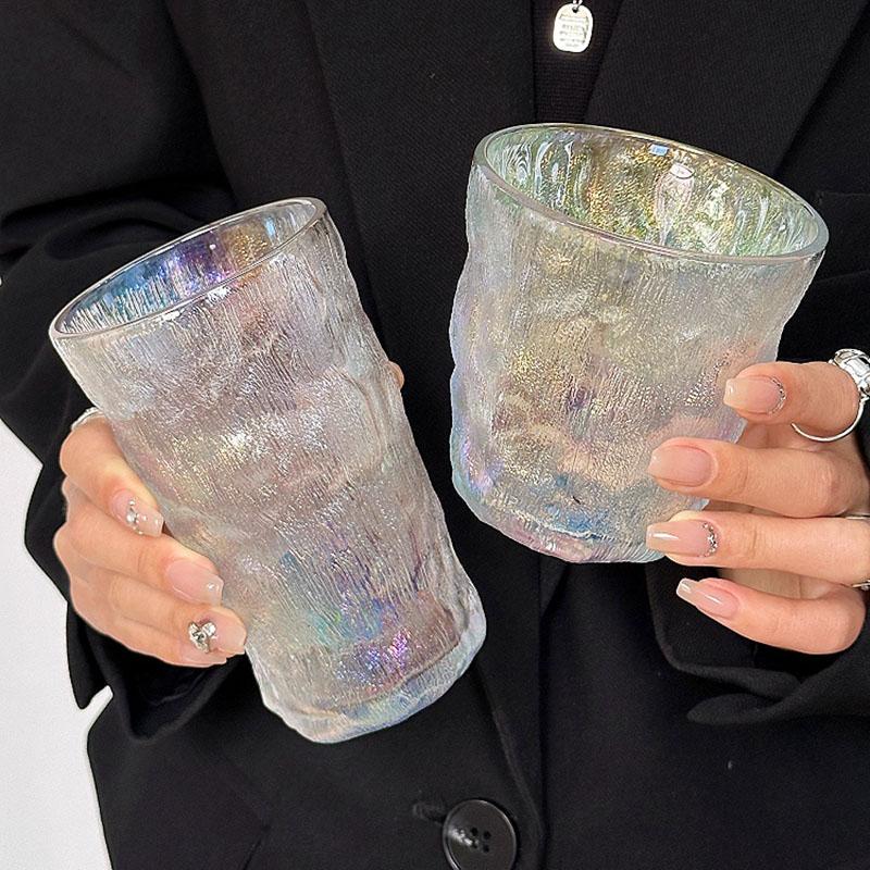 Colorful Glass Glacier Cup Simple Household Luxury Colorful Tree Pattern Glass Drinkware Juice Whiskey Cocktail Drinking Glasses