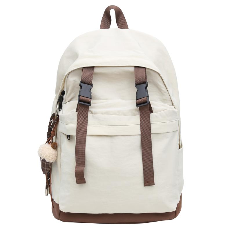 

Рюкзак большой вместимости для школьников средней школы, однотонный женский рюкзак Small бежевый