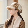 Wool Plaid Beret Hat For Women Winter Fashion Chic Warmth