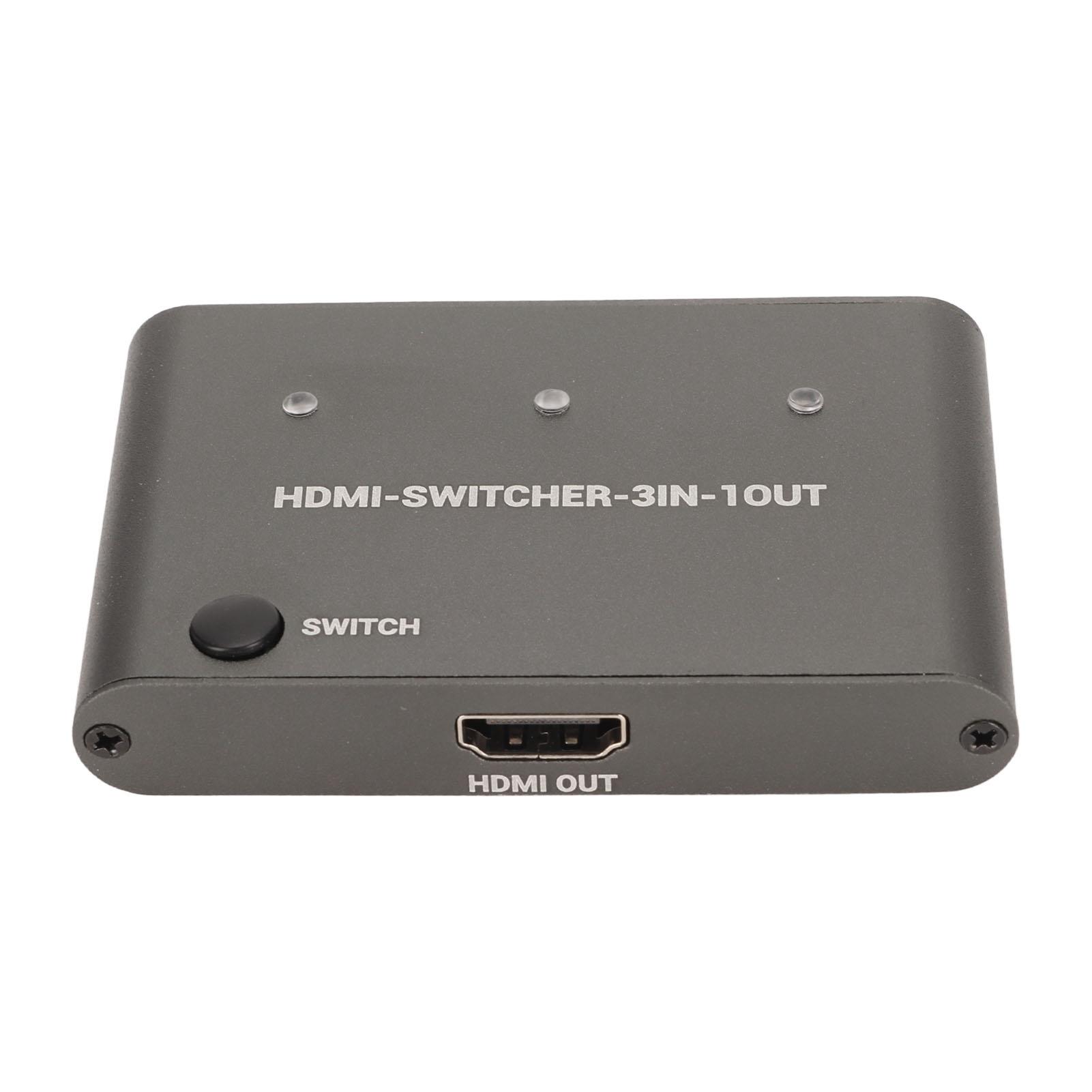 

HD Multimedia Interface Switch 3 in 1 Out 4K HD Plug and Play Video Switcher Converter for PC Cell