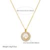 Gold Plated Stainless Steel Rotatable Mother of Pearl Heart Pendant Necklace for Women