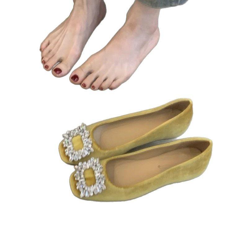 Gentle Fairy Wind Single Shoes Female 2025 New French Temperament Elegant Satin Rhinestone Inner Height-increasing Evening Shoes