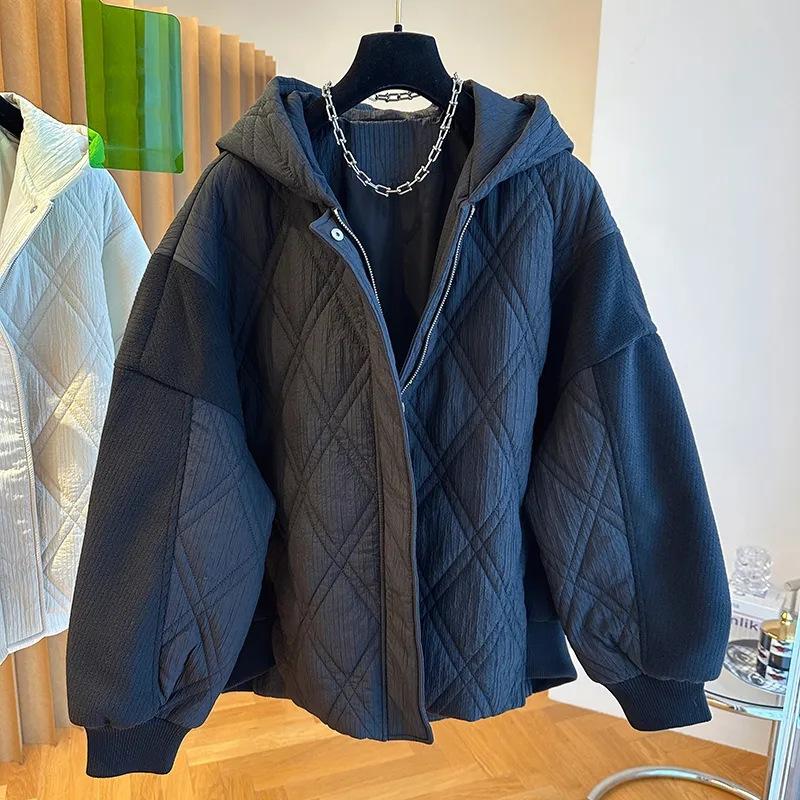 

Куртка большого размера 0 кг из пухового хлопка, хлопковая куртка, зима, новая, свободная, повседневная, хлопковая куртка, утолщенная теплая хлопковая куртка L size is recommended to be 90-60kg