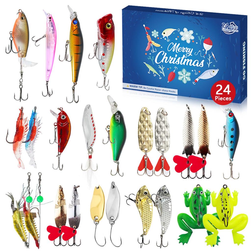 Advent Calendar Fishing Christmas Countdown, Fishing Tackle Advent Calendar For FishAdult Men Teen Boys,  Xmas Surprise Gift