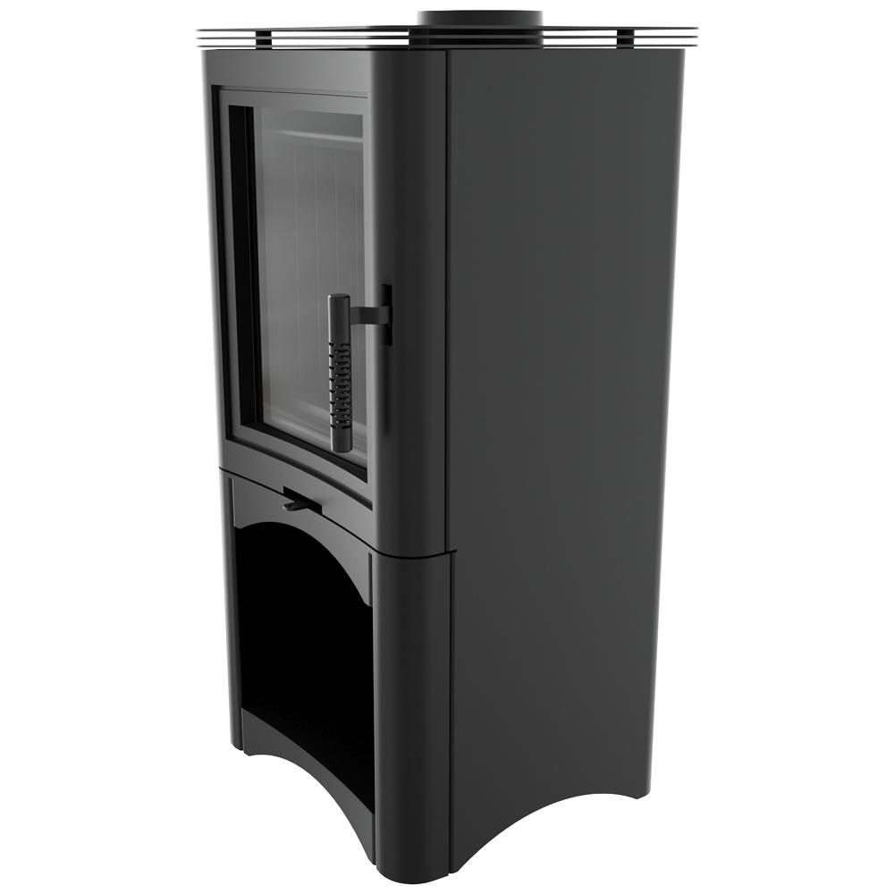 Wood Burning Steel Stove KRATKI K5 Ø 150 7 kW Black Thermotec