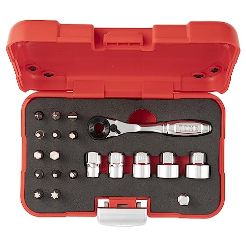 

TONE Socket Bit Set Bit Insert SBHC220P & 6.35mm (1/4 ) 19 Items Red