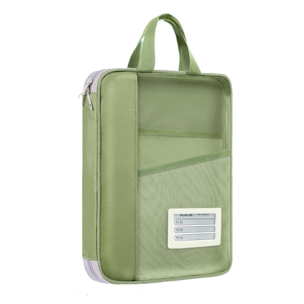 New Nylon Mesh Tutoring Bag Large Capacity Thickened File Bags Portable Multi Layer Zipper Pouch Bag Students