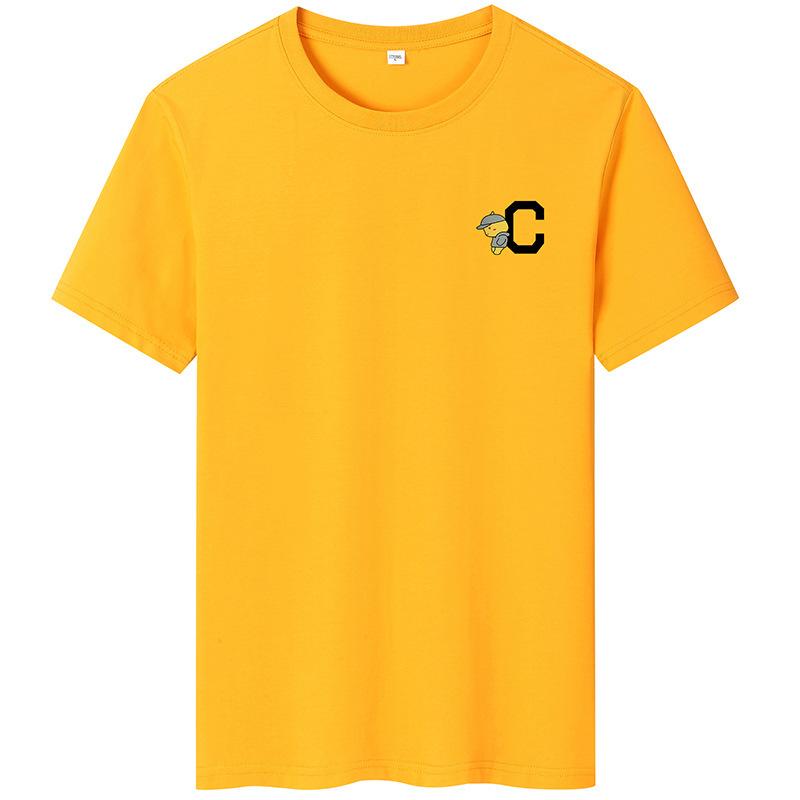 

Мужская модная футболка с короткими рукавами C с принтом, повседневная футболка из чистого хлопка 6XL жёлтый