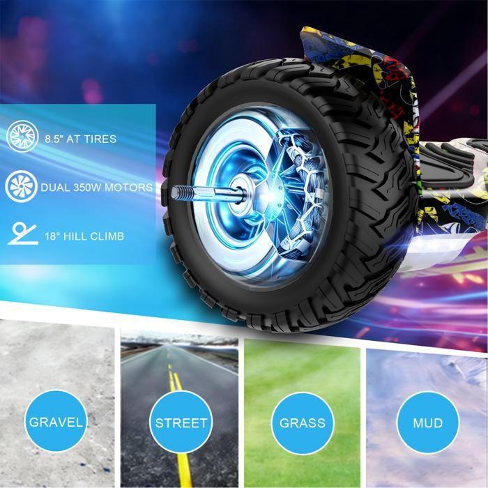 RCB Hoverboard 8.5 Inch + Kart 2-in-1 – APP – Electric Go Kart – Ideal Gift for Children – Yellow