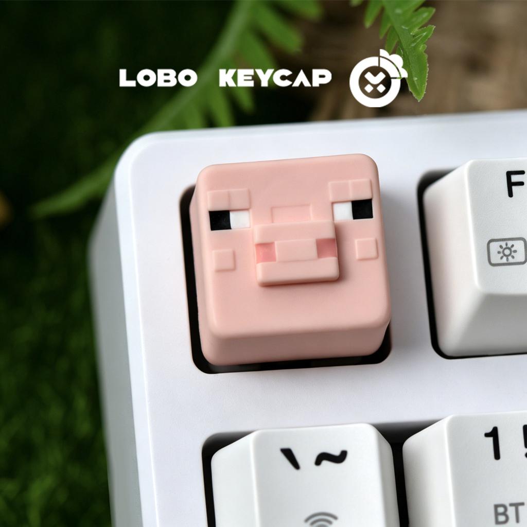Cartoon Square Shape My World Series Pixel Style Multiple Styles Keycap Keyboard Decoration Resin Material Custom Edition Gifts