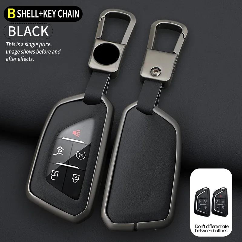 Zinc Alloy Car Key Case Cover Protector Fob For Cadillac Ct4 Ct4-V Ct5 C8 Corvette  -  Keyless Shell Auto Accessories