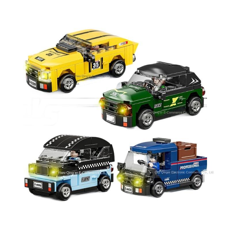 Xiangjun 7975 Building Blocks Set Police Car 8-in-1 City Private Car Toy for Kids with Pull Back Feature Mini Figures Gift