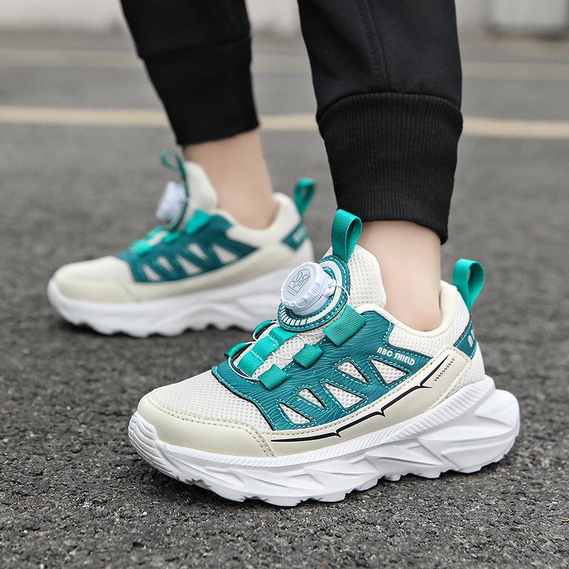 Ultra-Light Children's Running Shoes Soft Bottom Casual Sports Shoes for Boys And Girls Rotary Buttons Shoes double mesh shoes